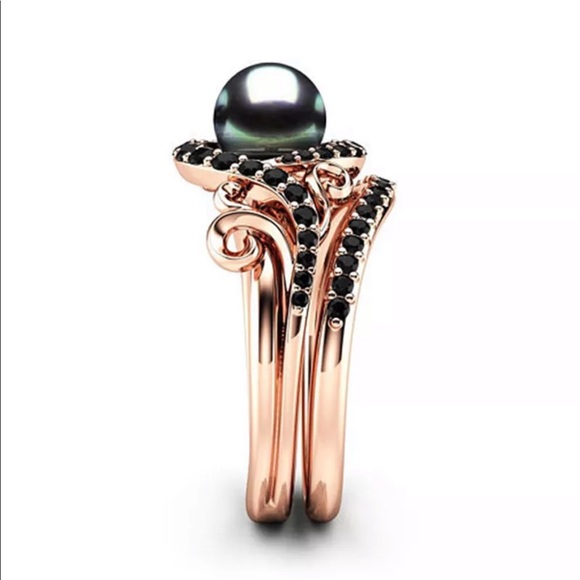 TahitIan Pearl 18KT Rose Gold Filled Blk Sapphire - Picture 2 of 7